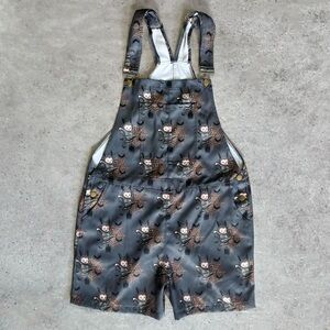 ★ Spooky Skeleton Bat Boy Halloween Short Overalls ★
